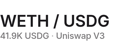 WETH / USDG · 41.9K USDG · Uniswap V3