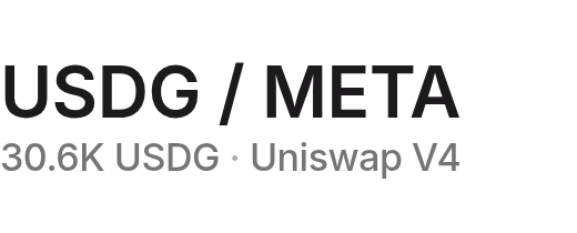 USDG / META · 30.6K USDG · Uniswap V4