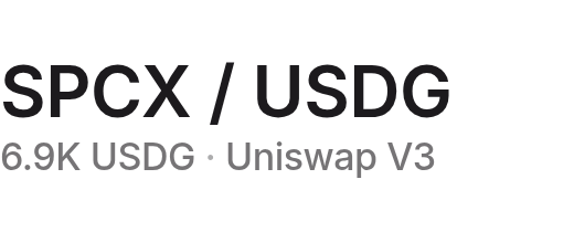 SPCX / USDG · 6.9K USDG · Uniswap V3